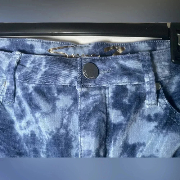 7 Seven Tie Dye Courduroy Pants Light & Dark Blue size 16 Trendy Cotton Logo - Picture 3 of 9